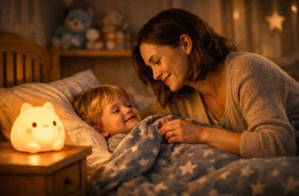Ребенок боится темноты: пошаговая инструкция 6 Фотография: мама и ребенок, который боится темноты, перед сном.