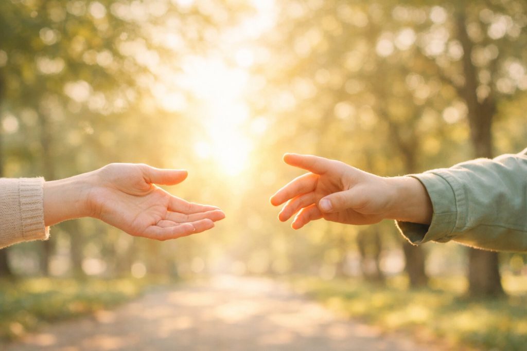 Сепарация от родителей у подростков: как отпустить без боли 4 Сепарация от родителей у подростков: рука матери отпускает руку подростка, символ здорового взросления и преодоления эмоциональной зависимости