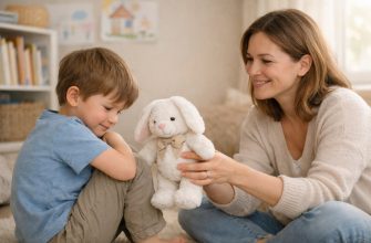 Ребенок стесняется: как помочь, но не сломать 1 Мама с мягкой игрушкой помогает стеснительному ребенку почувствовать безопасность дома